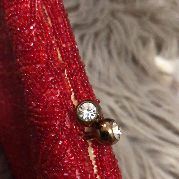 Vintage Beaded Clutch/Crossbody Bag-Red-10x4.5-Gorgeous-Holiday Must Have - Picture 8 of 17